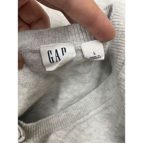 Gap Button Up Light Grey Blouse Size Large - Picture 5 of 9